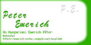 peter emerich business card
